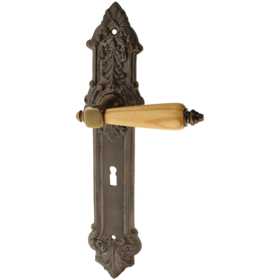 Zimmertürgarnitur Wigberg in Messing, antik