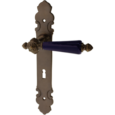 Zimmertürgarnitur Mühliweiher A Zimmertürgarnitur Mühliweiher in Messing, antik