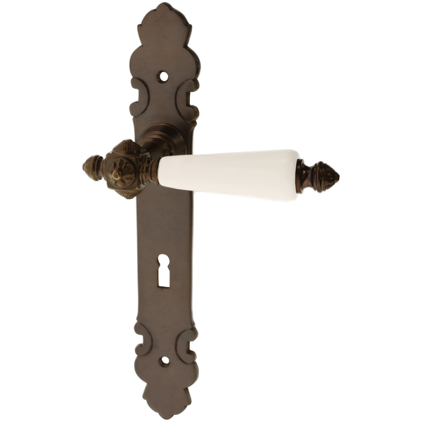 Zimmertürgarnitur Mühliweiher in Messing, antik