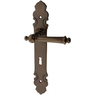 Zimmertürgarnitur St. Alban-See in Messing, antik