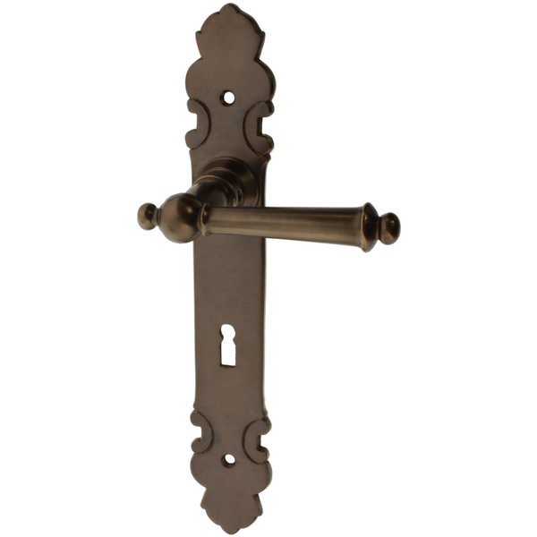 Zimmertürgarnitur St. Alban-See in Messing, antik