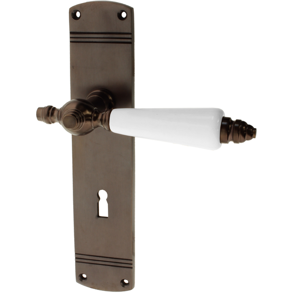 Zimmertürgarnitur Wiriehore in Messing, antik