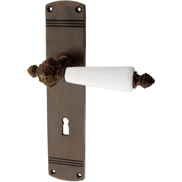 Zimmertürgarnitur Bettingen in Messing, antik