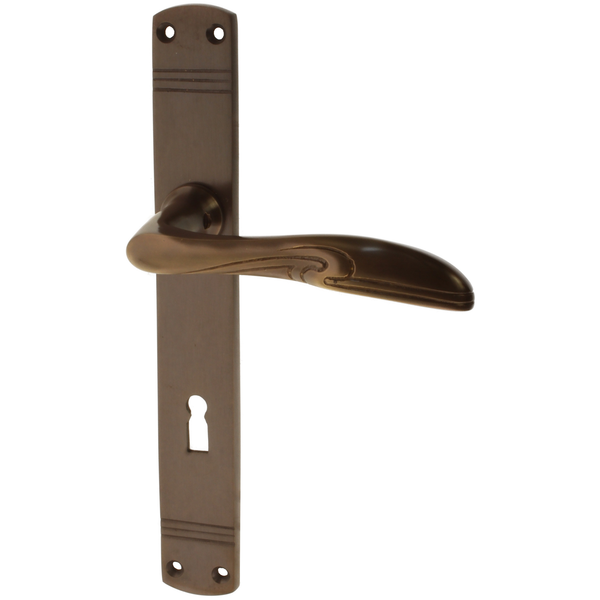 Zimmertürgarnitur Bern in Messing, antik