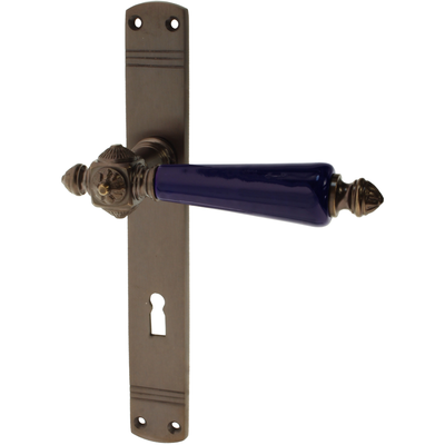 Zimmertürgarnitur Nesthorn in Messing, antik