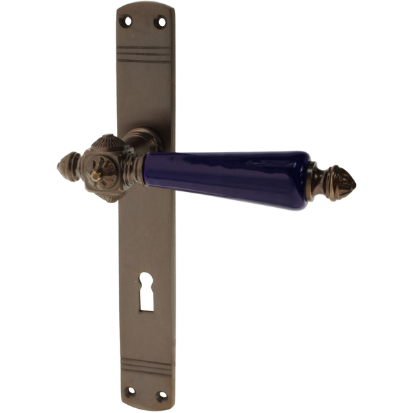 Zimmertürgarnitur Nesthorn in Messing, antik