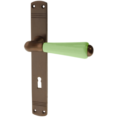 Zimmertürgarnitur Elm in Messing, antik