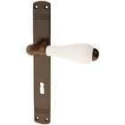 Zimmertürgarnitur Elm in Messing, antik