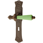 Zimmertürgarnitur Ramozhütte in Messing, antik