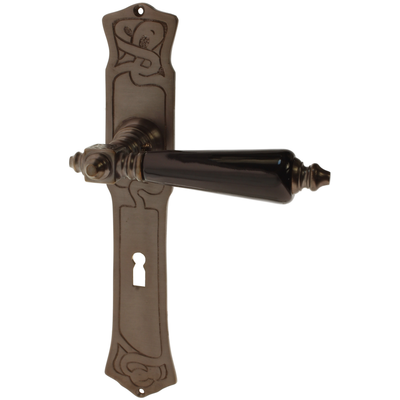 Zimmertürgarnitur Steinar in Messing, antik