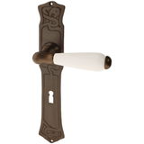 Zimmertürgarnitur Landwasser in Messing, antik