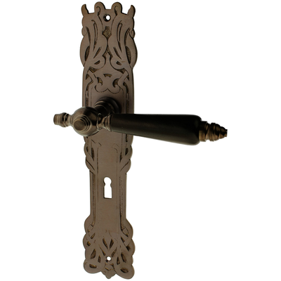 Zimmertürgarnitur Wildhorn in Messing, antik