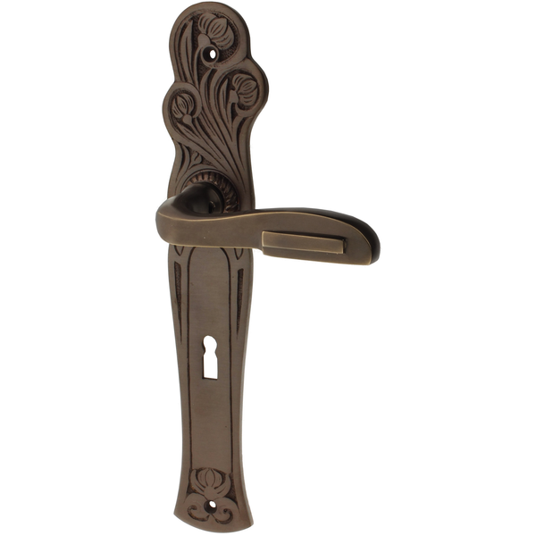 Zimmertürgarnitur Glarner in Messing, antik