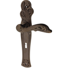 Zimmertürgarnitur Hausstock in Messing, antik