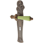 Zimmertürgarnitur Dammastock in Messing, antik