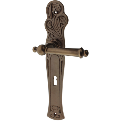 Zimmertürgarnitur Olmenhorn in Messing, antik