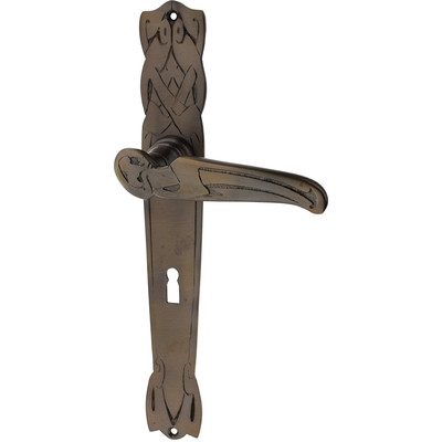 Zimmertürgarnitur Six Madun in Messing, antik