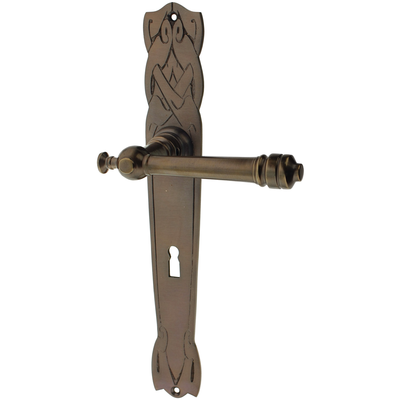 Zimmertürgarnitur Castor in Messing, antik