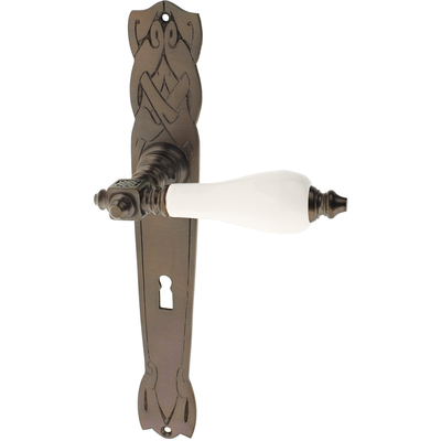 Zimmertürgarnitur Schrattenfluh in Messing, antik