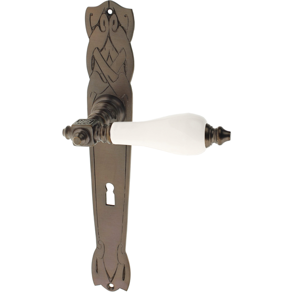 Zimmertürgarnitur Schrattenfluh in Messing, antik