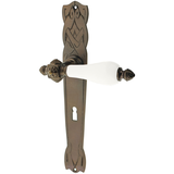 Zimmertürgarnitur Rheinfelden in Messing, antik