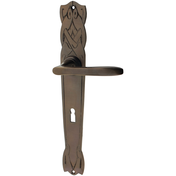 Zimmertürgarnitur Alchenstorf in Messing, antik