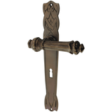 Zimmertürgarnitur Altendorf in Messing, antik