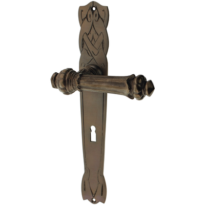 Zimmertürgarnitur Altendorf in Messing, antik