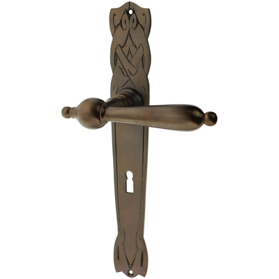 Zimmertürgarnitur Blenio in Messing, antik