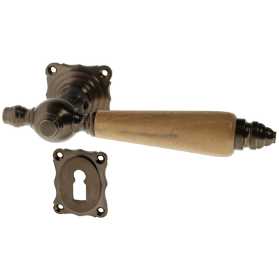 Zimmertürbeschlag aus Messing - schlichtes Design - braun