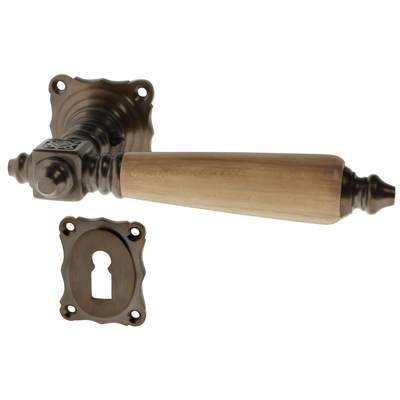 Türbeschlag aus Messing dunkel patiniert, braun, elegantes Design