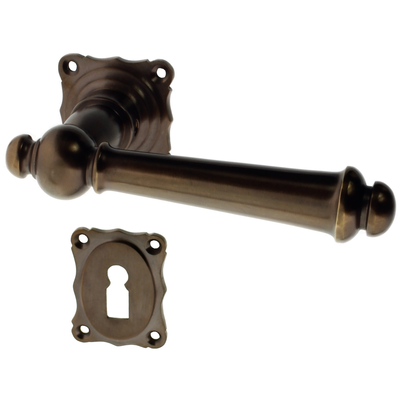 Zimmertürgarnitur Lötschental in Messing, antik