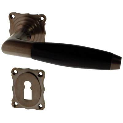 Zimmertürgarnitur Alt-Wülflingen in Messing, antik
