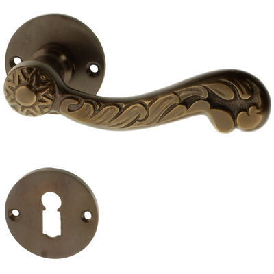 Türbeschlag aus Messing dunkel patiniert, braun, schlanke Form
