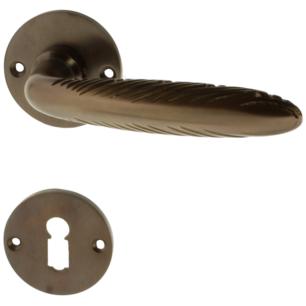 Zimmertürgarnitur Ringgenberg in Messing, antik