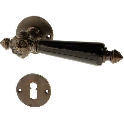 Zimmertürgarnitur Hollandiahütte A Zimmertürgarnitur Hollandiahütte in Messing, antik