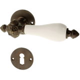 Zimmertürgarnitur Hollandiahütte in Messing, antik