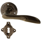 Zimmertürbeschlag dunkel patiniert aus Messing braun ergonomische Form