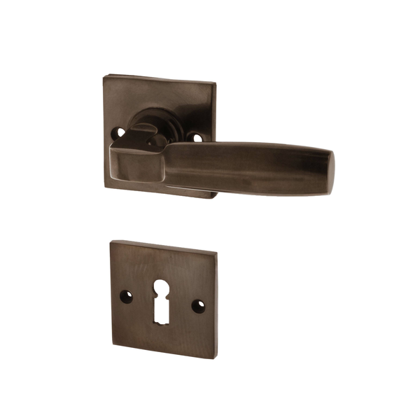 Türbeschlag aus Messing Bauhaus Stil ergonomische Form braun