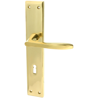 Zimmertürbeschlag Jugendstil poliert schlanke Form mittelgroß,klein