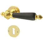 Zimmertürbeschlag aus Messing poliert gold geometrische Form