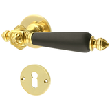 Zimmertürbeschlag aus Messing poliert gold geometrische Form