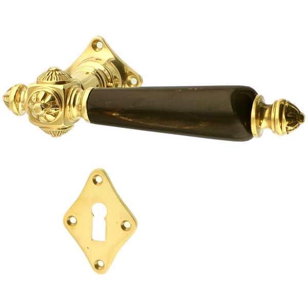 Jugendstil Zimmertürbeschlag aus Messing - konische Form