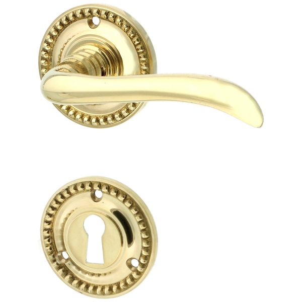 Gründerzeit Zimmertürbeschlag aus Messing - runde Form - gold