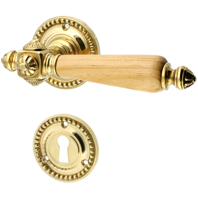 Zimmertürbeschlag poliert aus Messing gold ergonomische Form