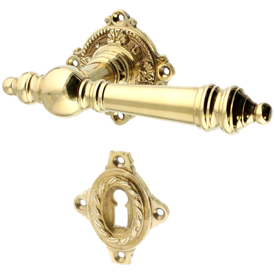 Türbeschlag aus Messing poliert, gold, verziertes Muster..