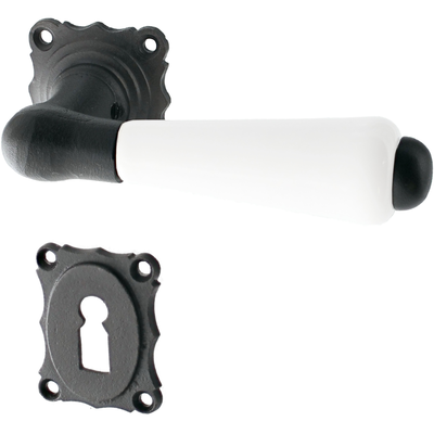 Zimmertürbeschlag aus Gusseisen - außergewöhnliche Form - authentisch