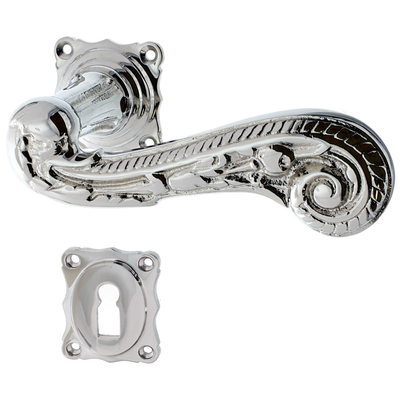 Messing Türbeschlag vernickelt, hochglanz poliert ergonomische Form silber