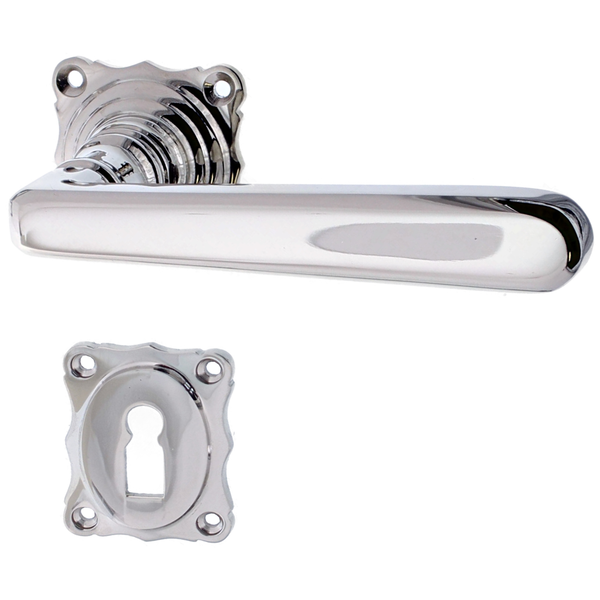 Jugendstil Zimmertürbeschlag aus Messing zeitloses Design silber