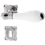 Zimmertürbeschlag aus Messing vernickelt, hochglanz poliert silber elegantes Design